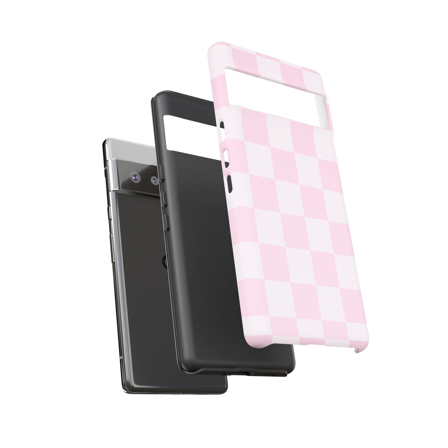 Light Pink Checkerboard Phone Case | Pastel Aesthetic Checkered iPhone & Samsung Tough Case