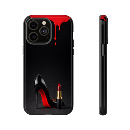 Dark Feminine Red Drip Phone Case – Gothic Glam Tough Cover