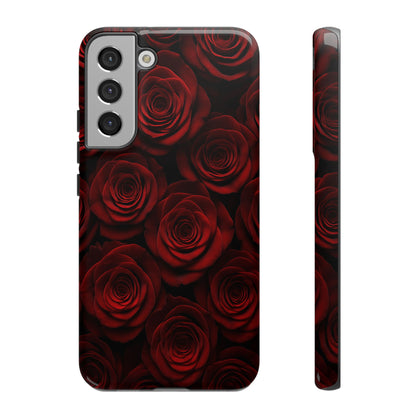Dark Red Rose Phone Case – Gothic Floral Tough Case (iPhone, Samsung, Pixel)