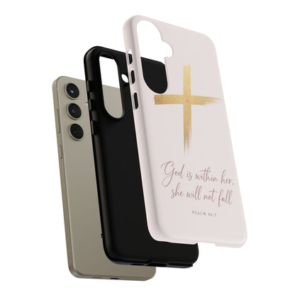 Psalm 46:5 God Is Within Her Christian Cross Phone Case Faith Gift