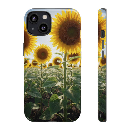 Sunflower Field Phone Case | Golden Hour Floral Aesthetic | Bright Summer Tough Case