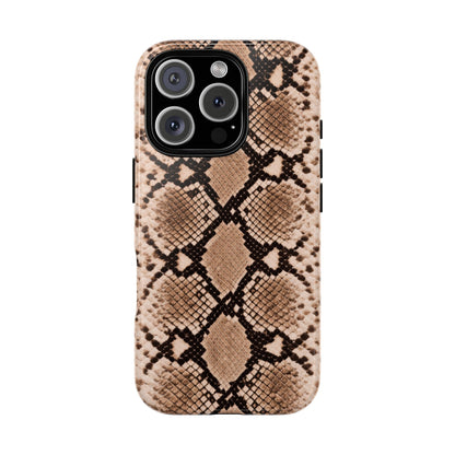 Snake Print Phone Case – Brown Python Pattern Slim Protective Cover for Iphone, Samsung Galaxy and Pixel