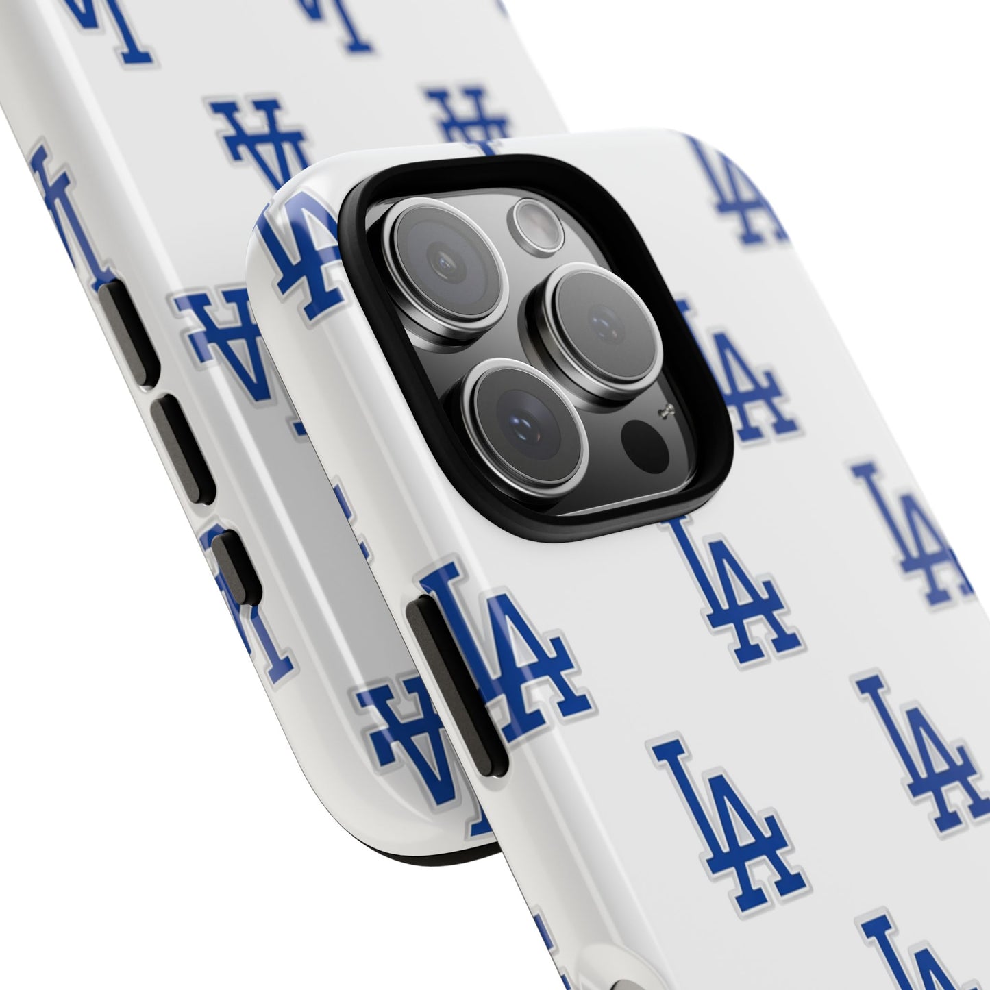 Blue LA Monogram Pattern Phone Case | Minimal Baseball Inspired Tough Cover
