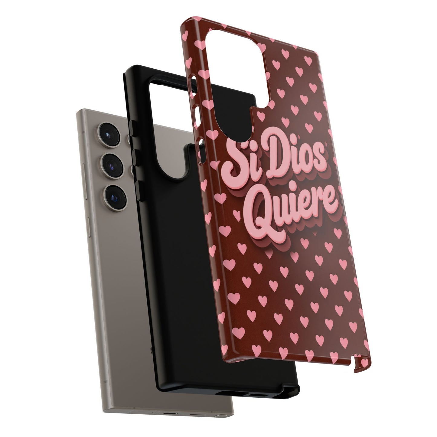 Si Dios Quiere Phone Case Latina Aesthetic Pink Hearts iPhone Samsung