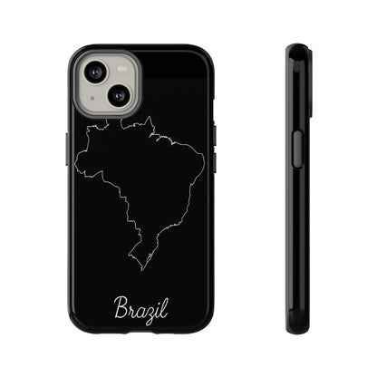 Brazil Outline Phone Case – Minimal Country Map Tough Case (iPhone, Samsung, Pixel)