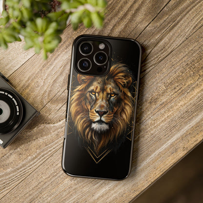 Majestic Lion Phone Case – Black Gold Luxury Lion Art Tough Protective Case