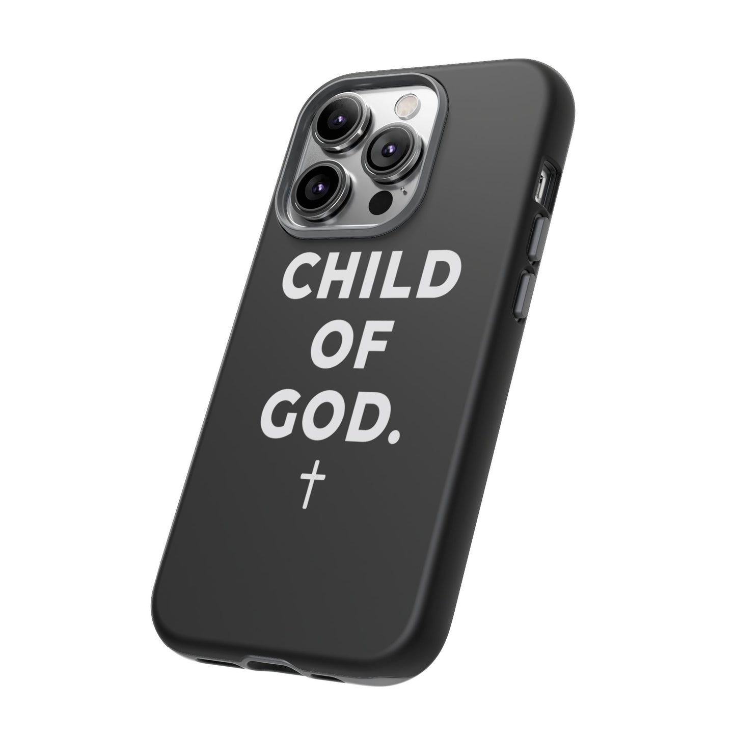 Child of God Phone Case Christian Black Aesthetic Cross Tough Cover