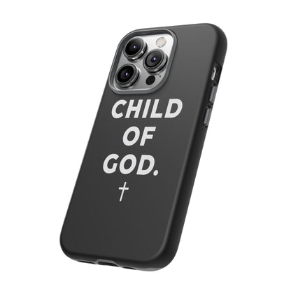 Child of God Phone Case Christian Black Aesthetic Cross Tough Cover