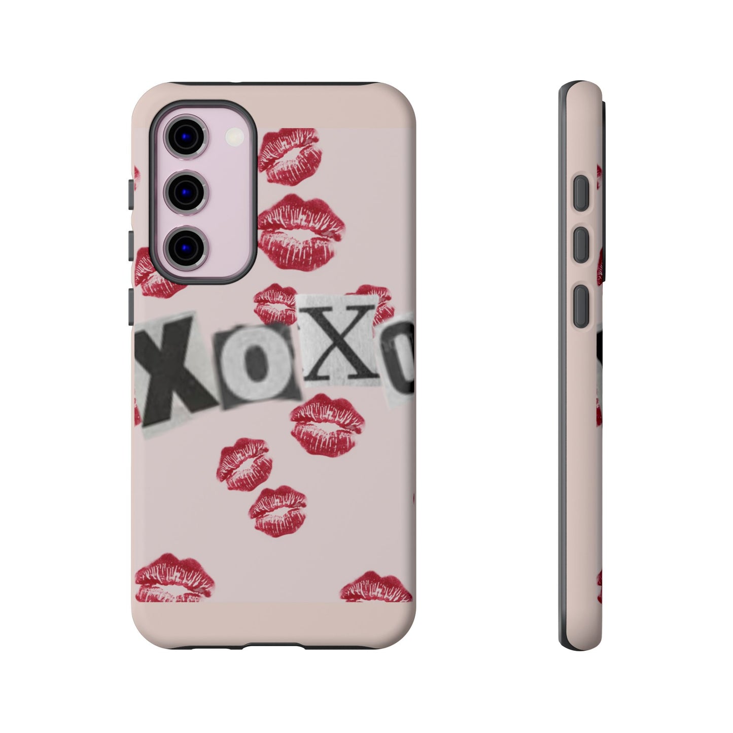 XOXO Kiss Print Phone Case | Coquette Valentine Aesthetic | Cute Pink Lipstick Kiss Tough Case for iPhone & Samsung