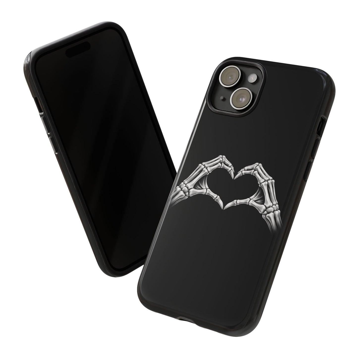 Skeleton Hands Heart Phone Case | Gothic Black Protective Cover