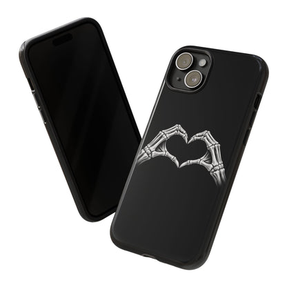 Skeleton Hands Heart Phone Case | Gothic Black Protective Cover