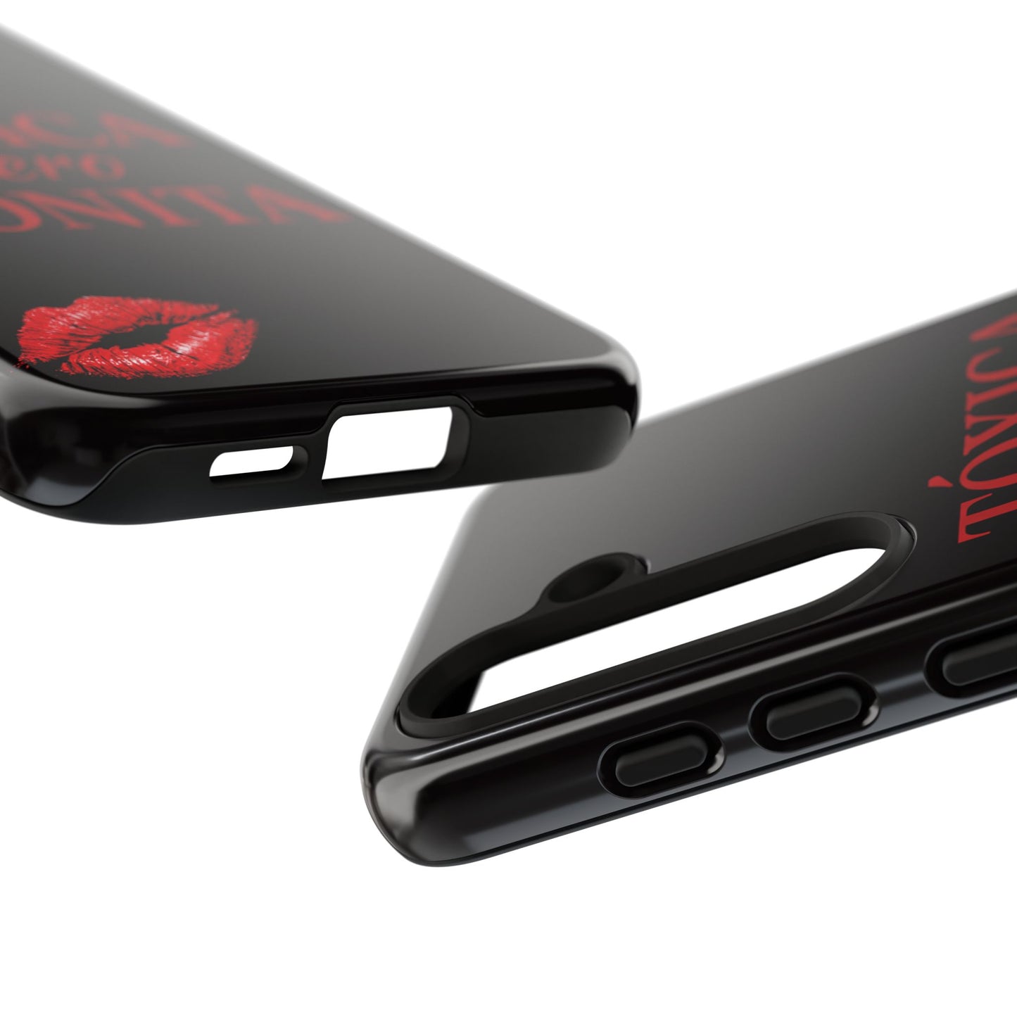 Toxica Pero Bonita Phone Case, Latina Quote Case, Red Lips Aesthetic, Spanish Saying Case, Trendy Tough Cover
