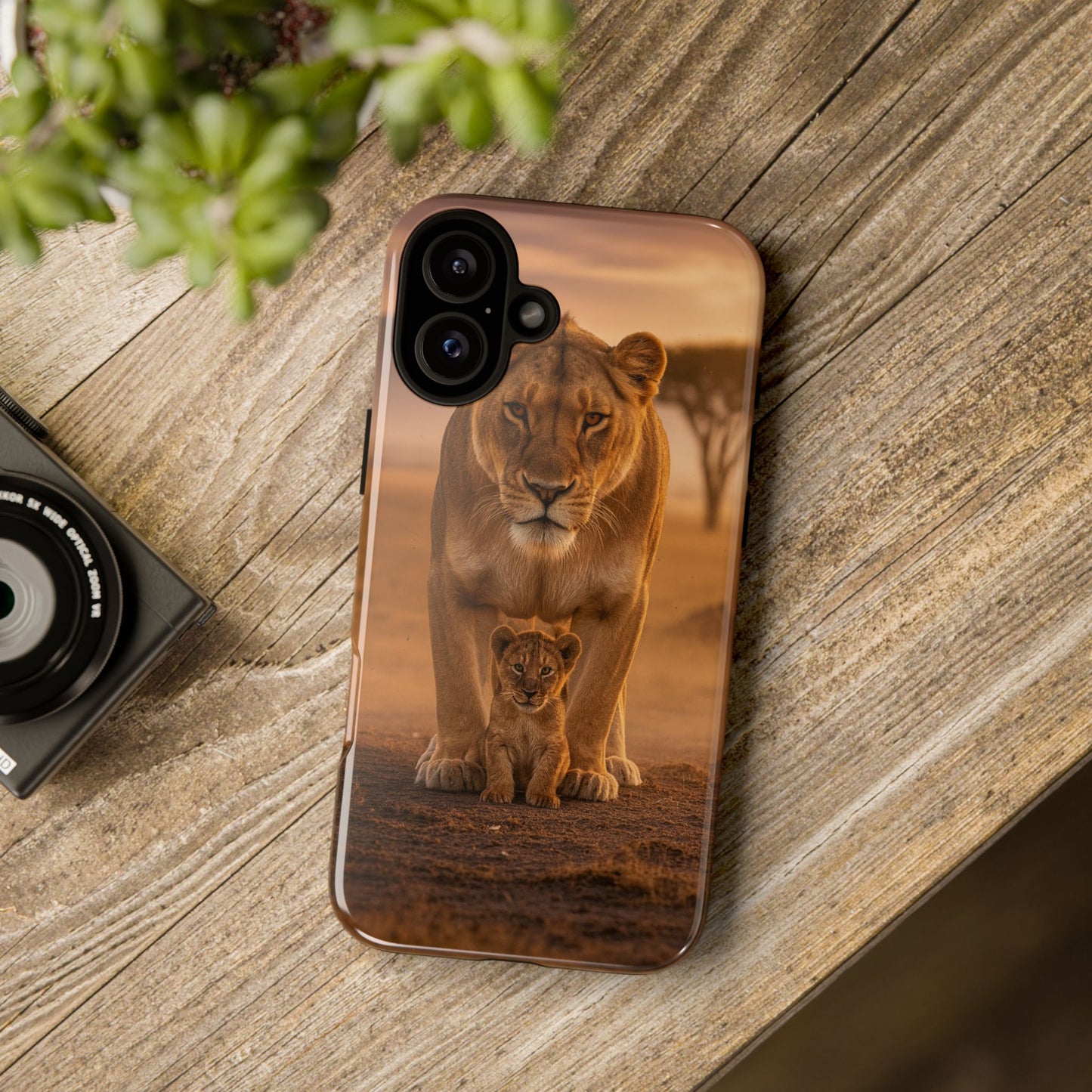 Lioness & Cub Phone Case | Safari Wildlife Tough Case for iPhone & Samsung