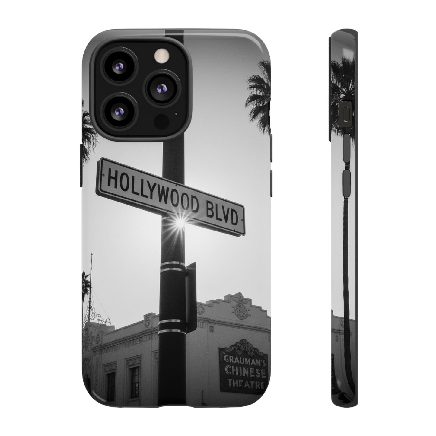Hollywood Blvd Phone Case | Vintage Los Angeles Street Sign | Black & White LA Aesthetic