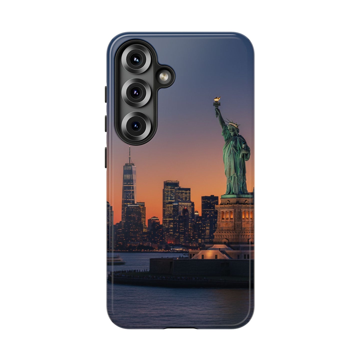 Statue of Liberty Sunset Phone Case – New York City Skyline Travel Aesthetic Tough Case
