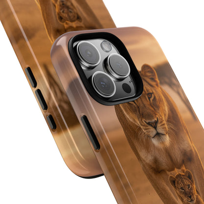 Lioness & Cub Phone Case | Safari Wildlife Tough Case for iPhone & Samsung