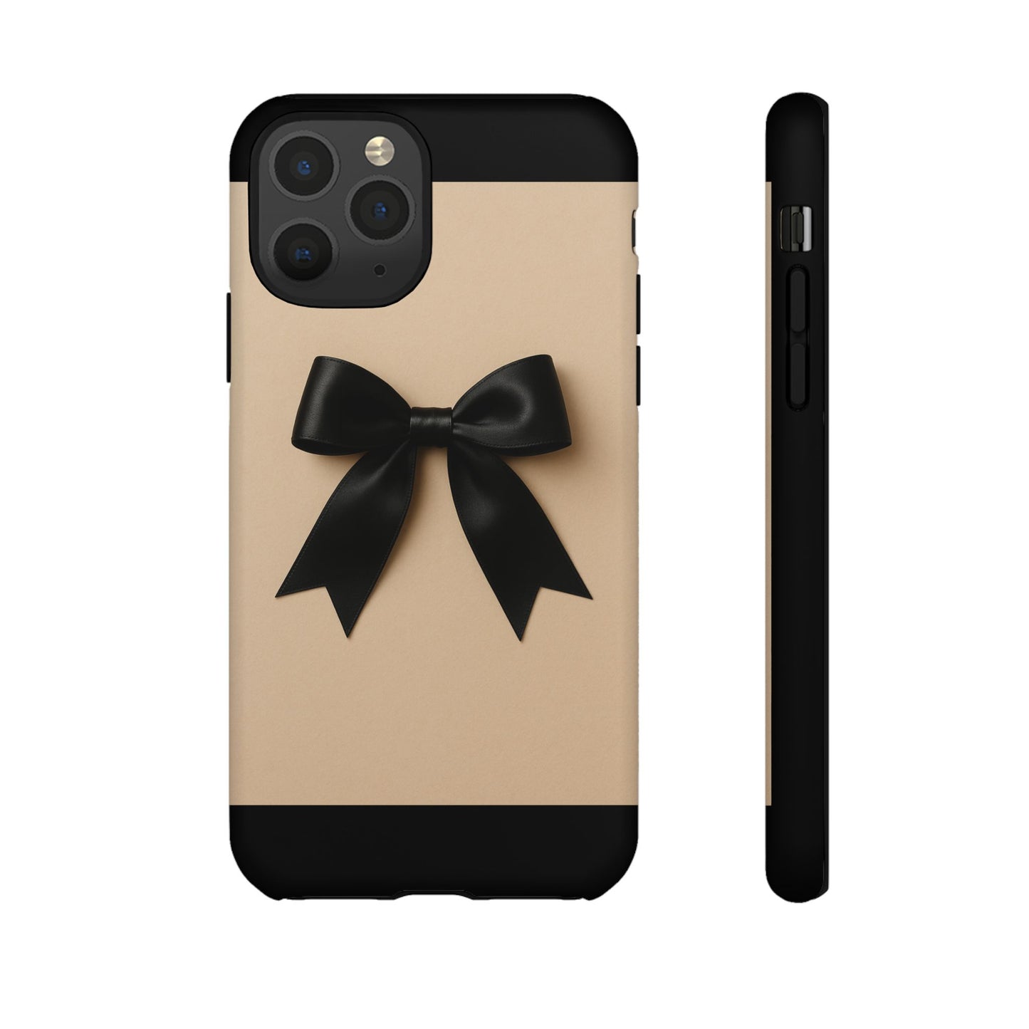 Black Bow Phone Case | Elegant Coquette Bow Design | Chic Neutral Tough Case for iPhone & Samsung