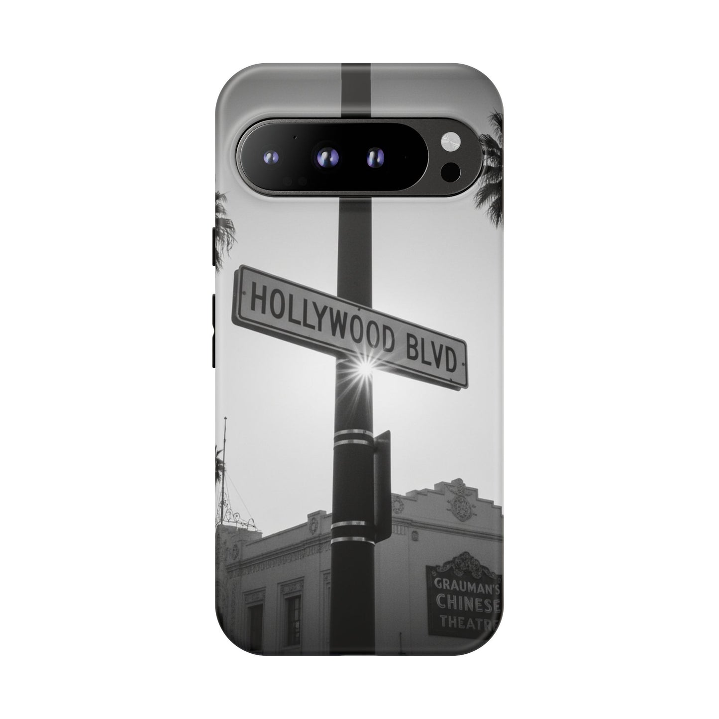 Hollywood Blvd Phone Case | Vintage Los Angeles Street Sign | Black & White LA Aesthetic