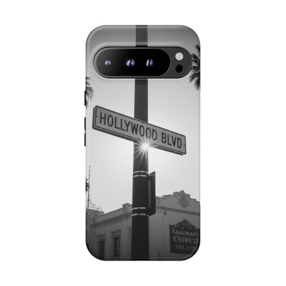 Hollywood Blvd Phone Case | Vintage Los Angeles Street Sign | Black & White LA Aesthetic