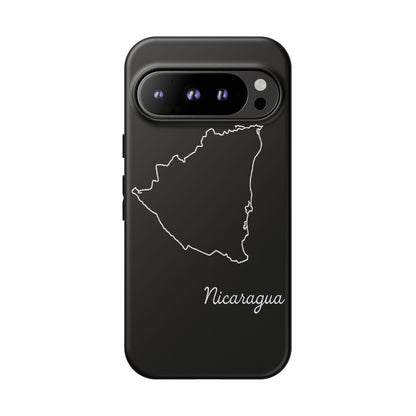 Nicaragua Outline Phone Case – Minimal Country Map Tough Case (iPhone, Samsung, Pixel)