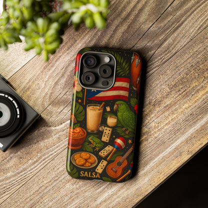 Puerto Rican Culture Phone Case | Boricua Icons Caribbean Aesthetic Tough Protective Case