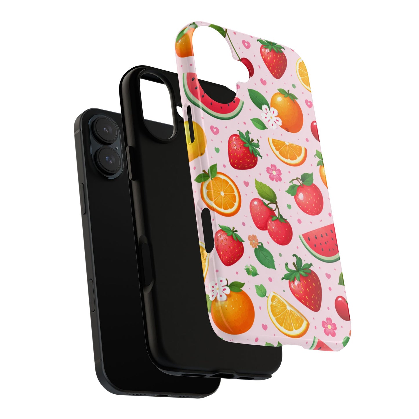 Fruit Phone Case – Tough Shockproof, Strawberry Cherry Citrus Summer Design for Iphone, Samsung Galaxy and Pixel