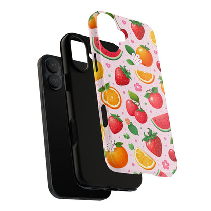 Fruit Phone Case – Tough Shockproof, Strawberry Cherry Citrus Summer Design for Iphone, Samsung Galaxy and Pixel