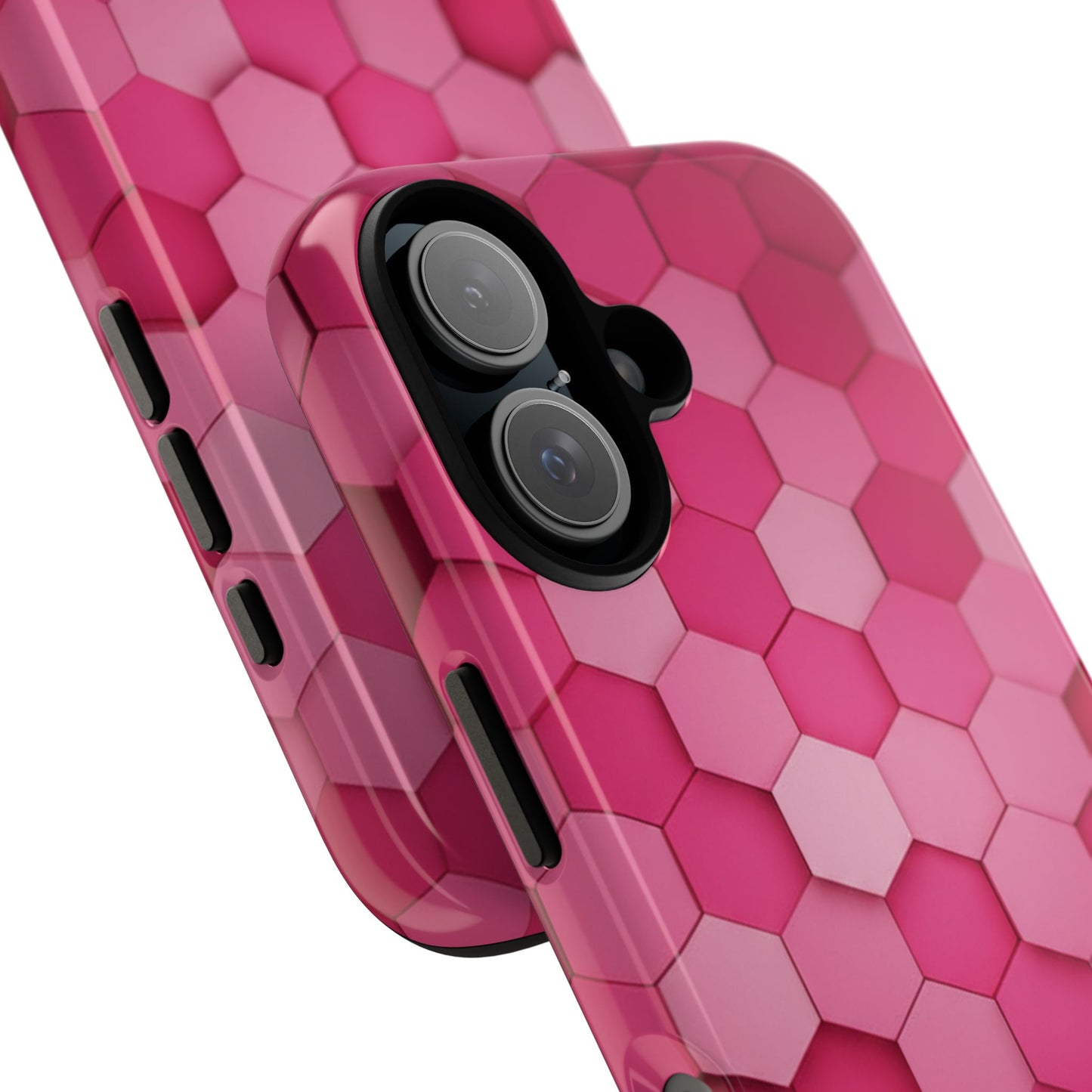 Hot Pink Hexagon Phone Case | Honeycomb Geometric Aesthetic | Cute Pink iPhone & Samsung Tough Protective Case