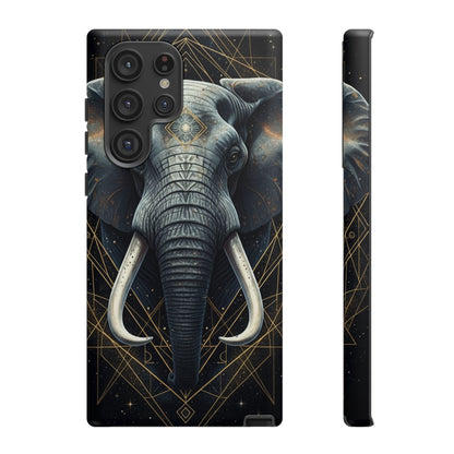 Elephant Mandala Phone Case – Black and Gold Spiritual Elephant Tough Protective Case