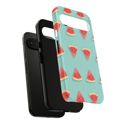 Watermelon Phone Case – Pastel Blue Summer Fruit Tough Case (iPhone, Samsung, Pixel)