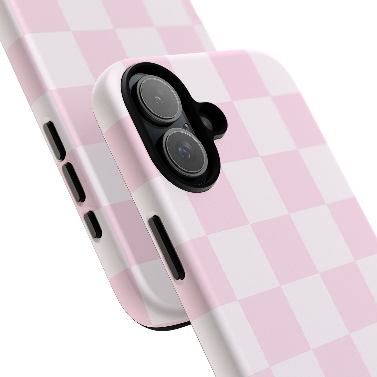 Light Pink Checkerboard Phone Case | Pastel Aesthetic Checkered iPhone & Samsung Tough Case