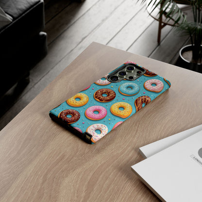 Cute Donut Pattern Phone Case – Colorful Sprinkles Dessert Design for Iphone, Samsung Galaxy and Pixel