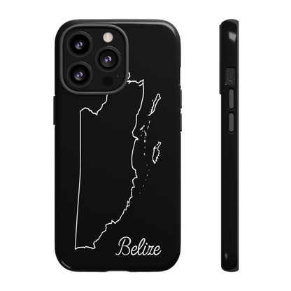 Belize Outline Phone Case – Minimal Country Map Tough Case (iPhone, Samsung, Pixel)
