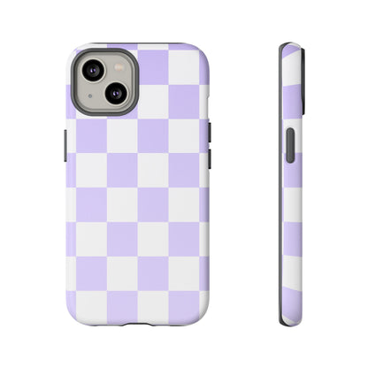 Lavender Checkerboard Phone Case | Pastel Aesthetic Tough Case