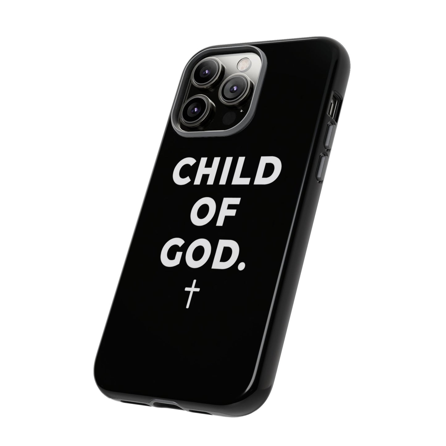 Child of God Phone Case Christian Black Aesthetic Cross Tough Cover