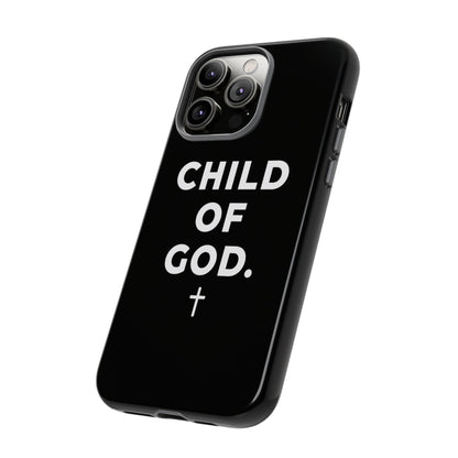 Child of God Phone Case Christian Black Aesthetic Cross Tough Cover