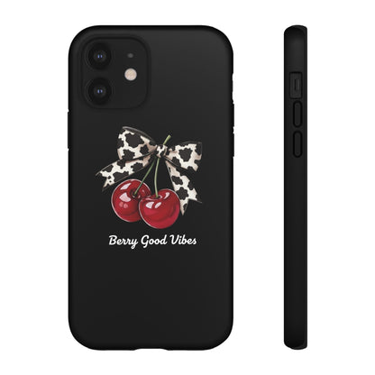 Cherry Cow Print Phone Case | Coquette Bow Aesthetic iPhone & Samsung Tough Case
