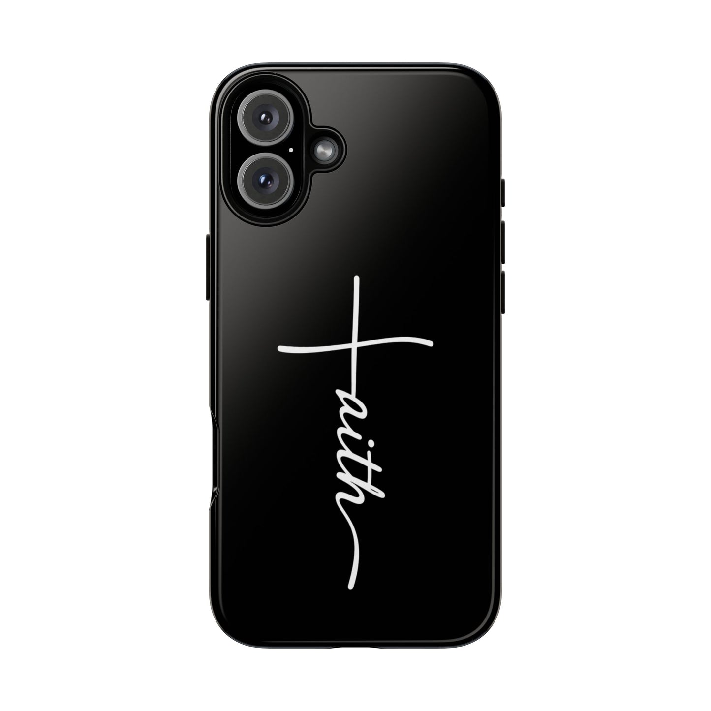 Faith Cross Phone Case, Christian Aesthetic Minimalist Black Matte Case, Religious Gift iPhone Samsung Cover