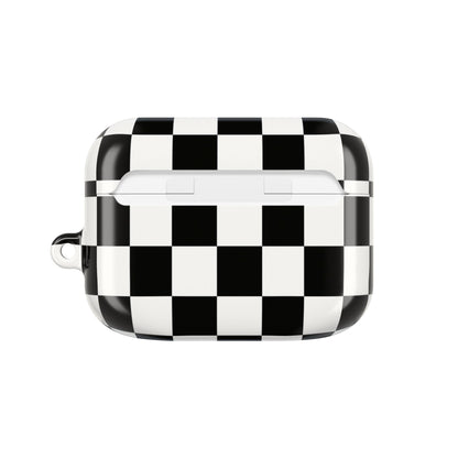 Checkerboard AirPod Case – Black & White Retro Pattern