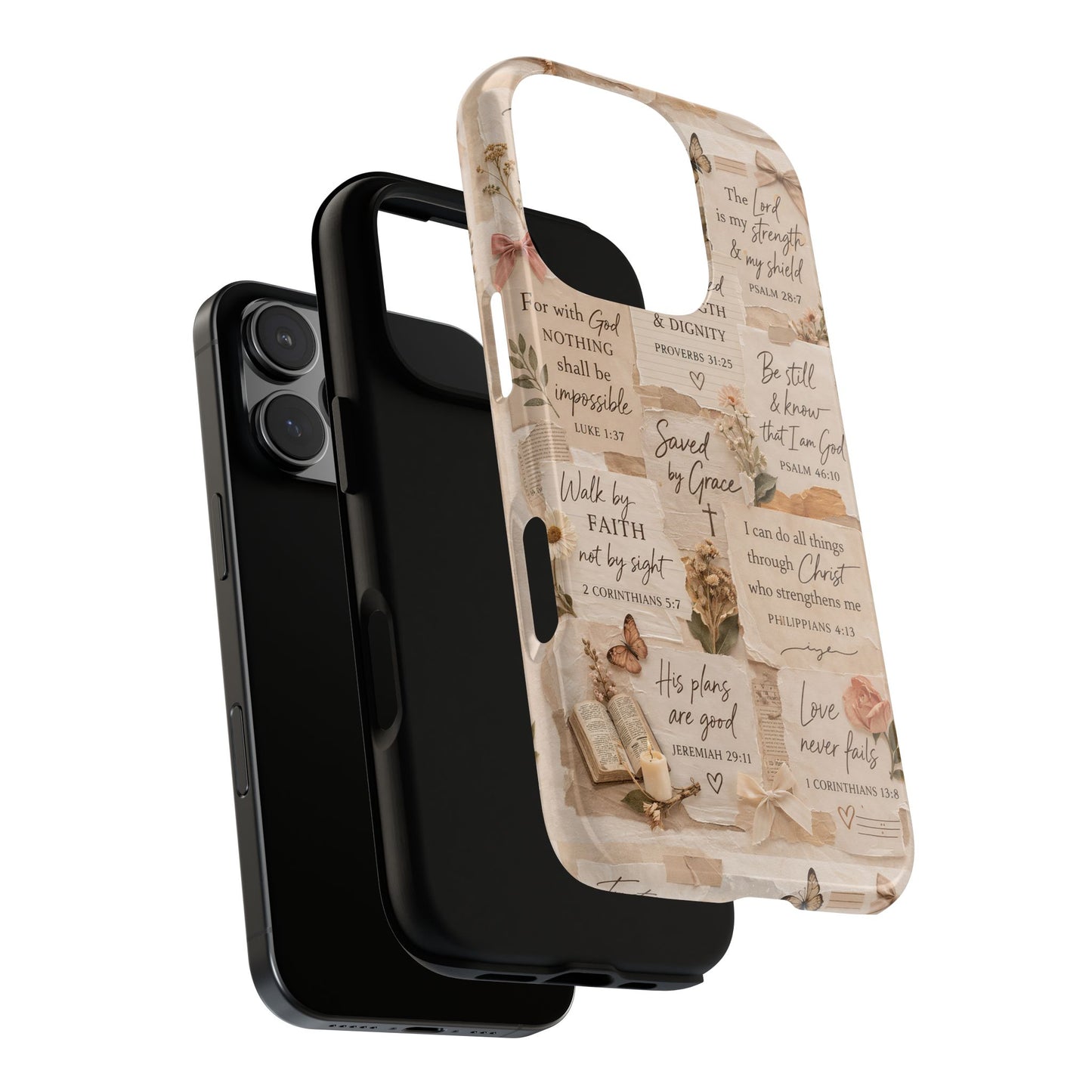 Christian Bible Verse Phone Case | Faith Scripture Aesthetic Floral Christian Case