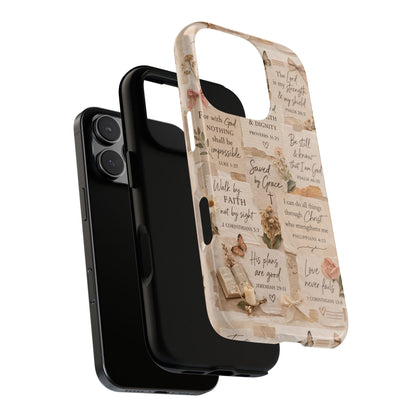 Christian Bible Verse Phone Case | Faith Scripture Aesthetic Floral Christian Case