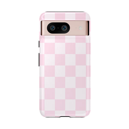 Pink Checkerboard Phone Case | Aesthetic Tough Protective Case