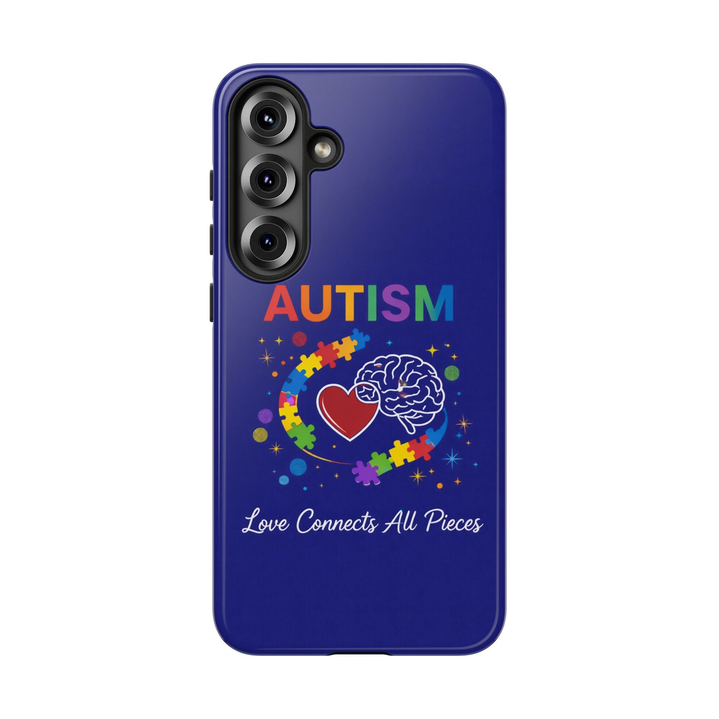 Autism Awareness Tough Case – "Love Connects All Pieces" Phone Case for Iphone, Samsung Galaxy and Pixel