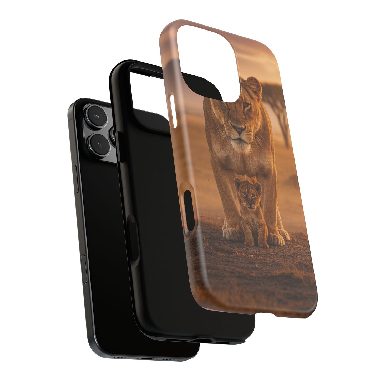 Lioness & Cub Phone Case | Safari Wildlife Tough Case for iPhone & Samsung