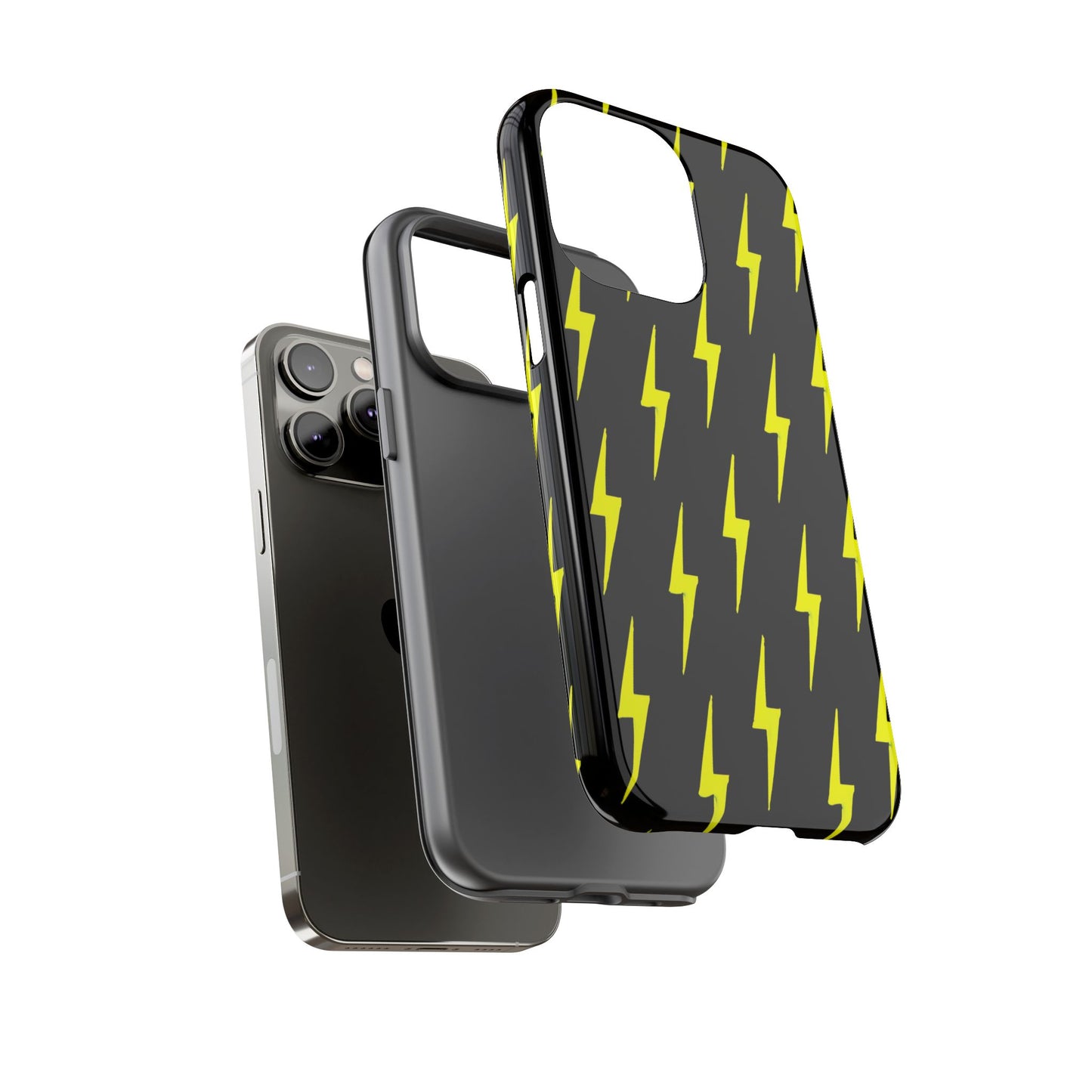 Yellow Lightning Bolt Tough Phone Case | Bold Electric Pattern Case for Iphone, Samsung Galaxy and Pixel