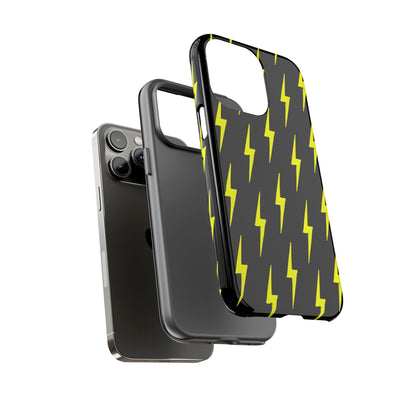 Yellow Lightning Bolt Tough Phone Case | Bold Electric Pattern Case for Iphone, Samsung Galaxy and Pixel