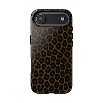 Brown Leopard Print Phone Case | Classic Animal Print Aesthetic Tough Protective Case