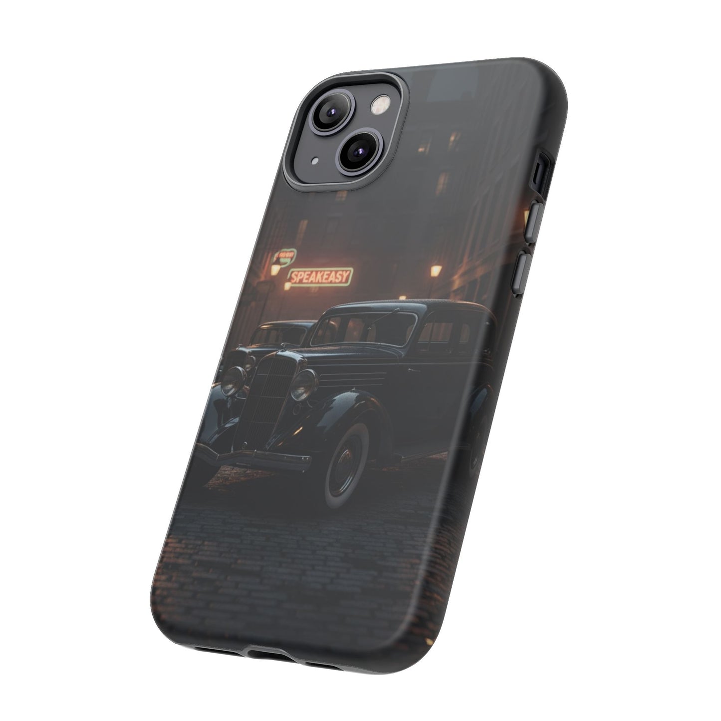 Vintage Classic Car Phone Case | Retro Noir Aesthetic | 1930s Street Scene Tough Case for iPhone & Samsung