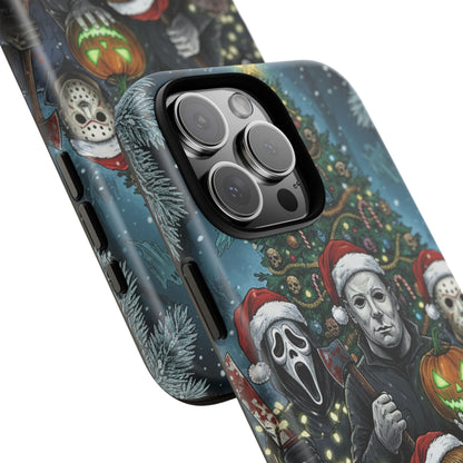 Christmas Horror Phone Case – Festive Slasher Collage Tough Case (iPhone, Samsung, Pixel)
