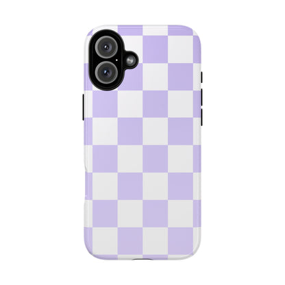 Lavender Checkerboard Phone Case | Pastel Aesthetic Tough Case